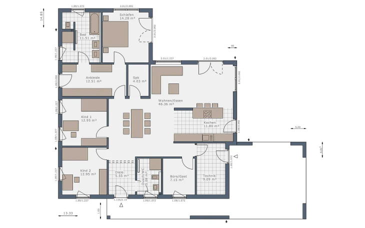 Schwabenhaus - Musterhaus Solitaire-B-150 E4 Erdgeschoss