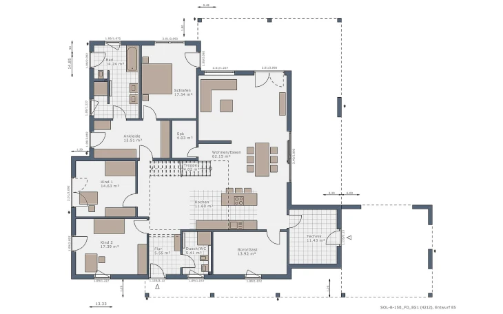 Schwabenhaus - Musterhaus Solitaire-B-150 E5 Erdgeschoss