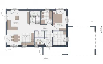 Grundriss Flachdach Solitaire-B-90 E5 von Schwabenhaus