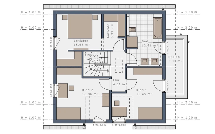 Schwabenhaus - Musterhaus Solitaire-E-145 E2 Dachgeschoss