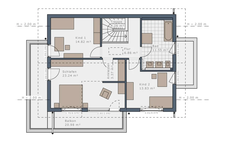 Schwabenhaus - Musterhaus Solitaire-E-155 E4 Dachgeschoss