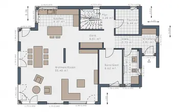 Grundriss Designerhaus Solitaire-E-155 E4 von Schwabenhaus