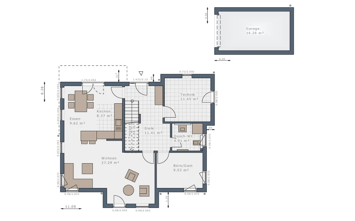 Schwabenhaus - Musterhaus Solitaire-E-155 E9 Erdgeschoss