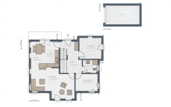 Grundriss Flachdach Solitaire-E-155 E9 von Schwabenhaus