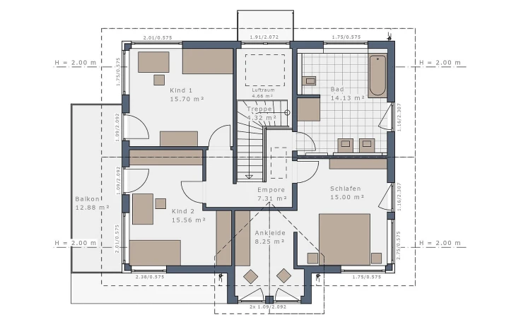 Schwabenhaus - Musterhaus Solitaire-E-165 E4 Dachgeschoss