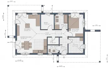 Grundriss Bungalow Solitaire-B-90 E2 von Schwabenhaus