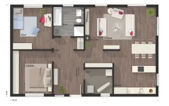 Grundriss Satteldach Bungalow 100 von Town & Country Haus