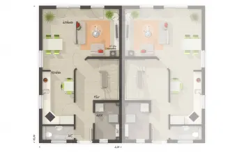 Grundriss Familienhaus Doppelhaus Mainz 128 von Town & Country Haus