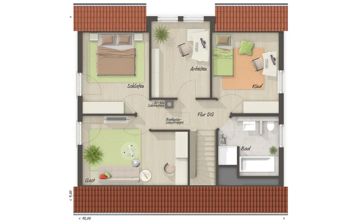 Town & Country Haus - Musterhaus Flair 134 Dachgeschoss