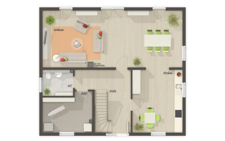 Town & Country Haus - Musterhaus Flair 148 (Mitwachshaus) Erdgeschoss