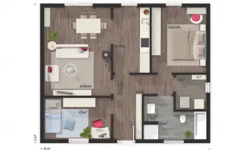 Grundriss Walmdach Bungalow 78 von Town & Country Haus