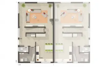 Grundriss Walmdach Doppelhaus Aura 136 von Town & Country Haus