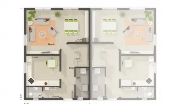 Grundriss Familienhaus Doppelhaus Behringen 116 von Town & Country Haus