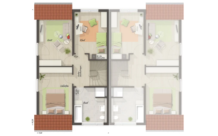 Town & Country Haus - Musterhaus Doppelhaus Duett 125 Dachgeschoss