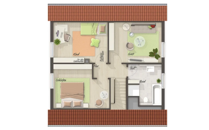 Town & Country Haus - Musterhaus Flair 110 Dachgeschoss