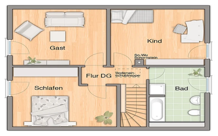 Town & Country Haus - Musterhaus Flair 125 Süddeutschland Dachgeschoss