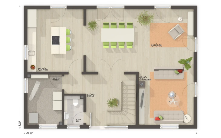 Town & Country Haus - Musterhaus Landhaus 142 - modern Erdgeschoss