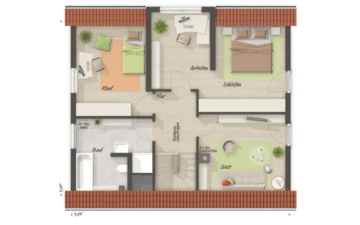 Town & Country Haus - Musterhaus Lichthaus 121 Dachgeschoss