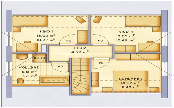 VarioSelf - Musterhaus VarioFamily 115 Dachgeschoss