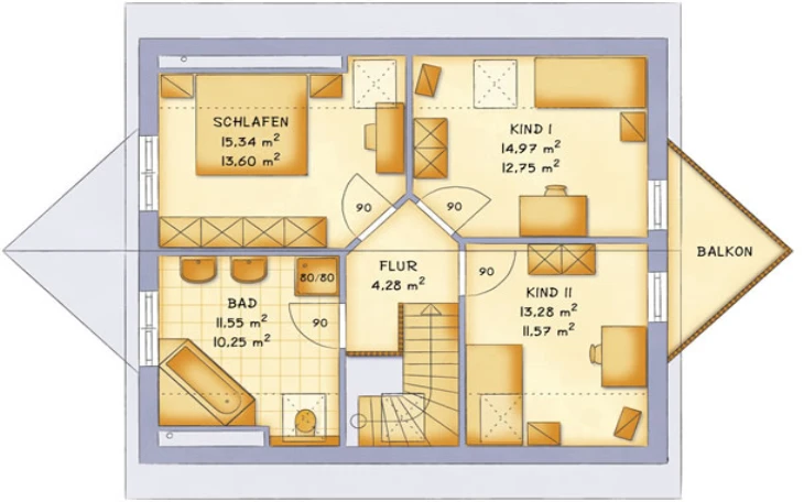 VarioSelf - Musterhaus VarioFamily 132 Dachgeschoss