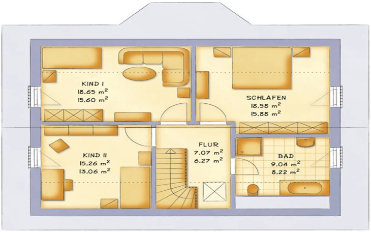 VarioSelf - Musterhaus VarioFamily 137 Dachgeschoss