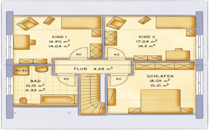 VarioSelf - Musterhaus VarioFamily 141 Dachgeschoss