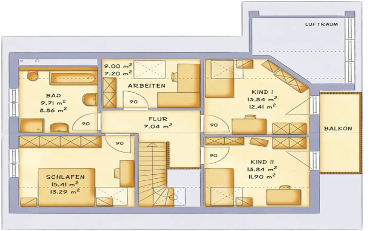 VarioSelf - Musterhaus VarioFamly 154 Dachgeschoss