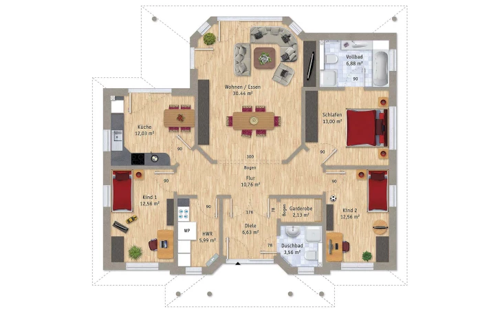 VarioSelf - Musterhaus VarioCorner 117 Erdgeschoss