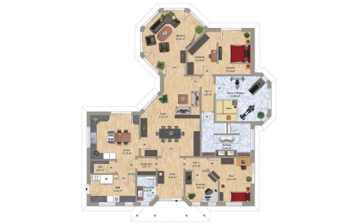 VarioSelf - Musterhaus VarioCorner 204 Erdgeschoss