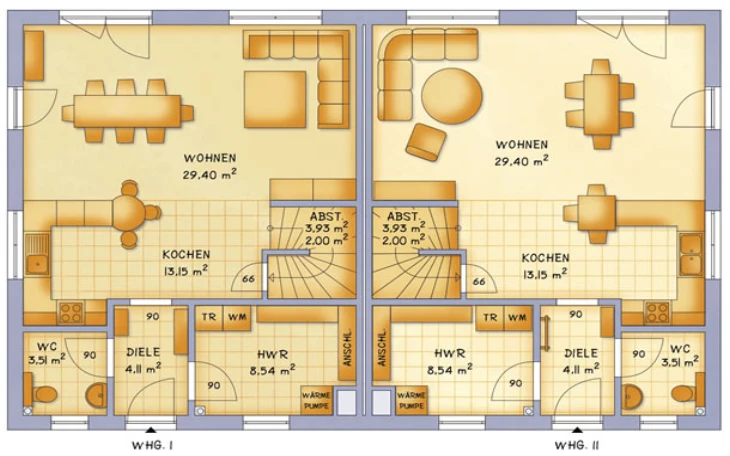 VarioSelf - Musterhaus VarioTwin 121 Erdgeschoss