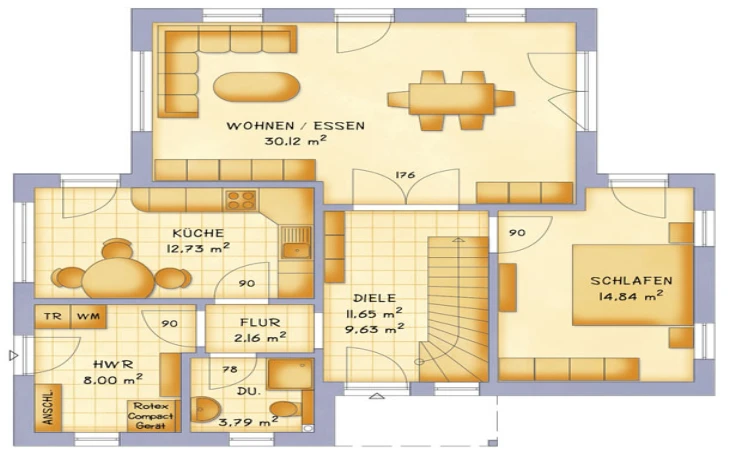 VarioSelf - Musterhaus VarioVision 129 Erdgeschoss