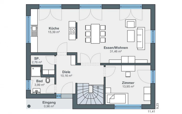 WeberHaus - Musterhaus generation 5.5 Haus 200 Rheinau-Linx (Ausstellungshaus) Erdgeschoss