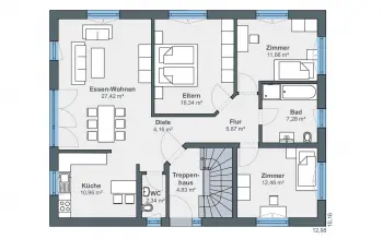 Grundriss Stadtvilla / Villa Balance 400 von WeberHaus