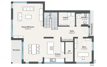 Grundriss Kubushaus Individual (Blum) von WeberHaus