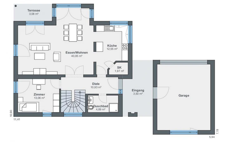 WeberHaus - Musterhaus generation 5.5 Haus 200 (AH Köln) Erdgeschoss