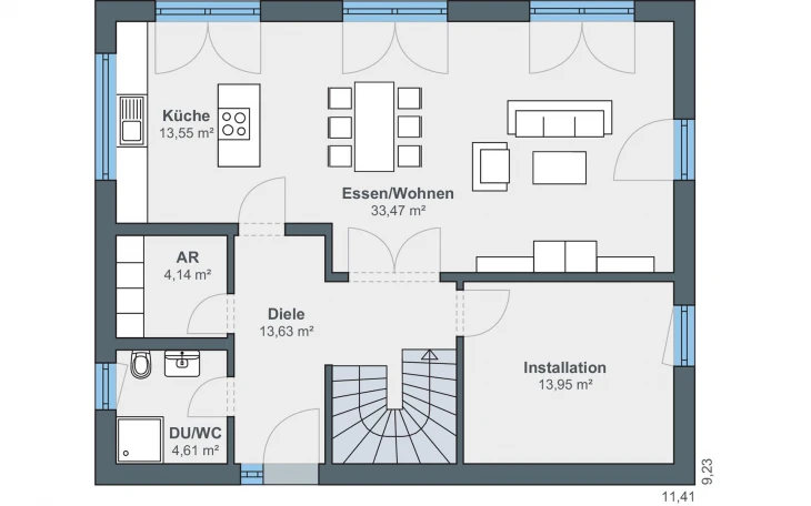 WeberHaus - Musterhaus generation 5.5 - Haus 200 (2-geschossig) Erdgeschoss