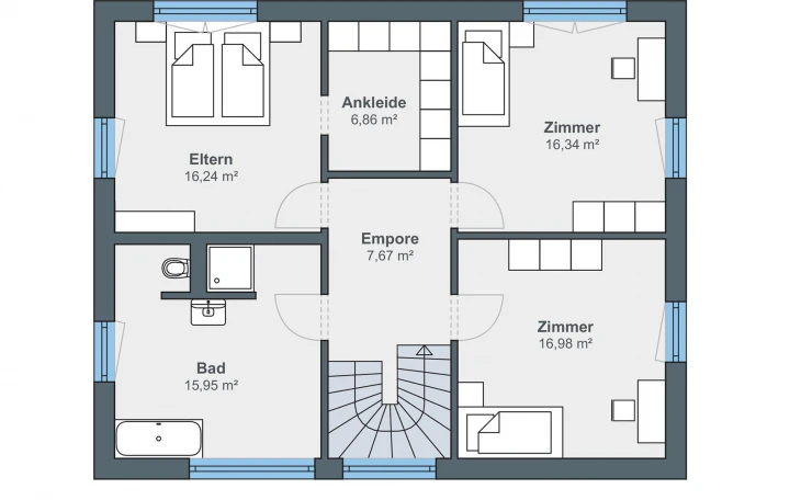 WeberHaus - Musterhaus generation 5.5 - Haus 200 (2-geschossig) Obergeschoss