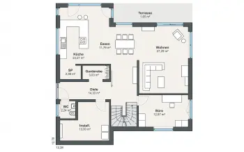 Grundriss Walmdach generation 5.5 - 300 (Haggenmüller) von WeberHaus