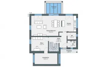 Grundriss Pultdach Musterhaus Bad Vilbel (generation 5.5) von WeberHaus