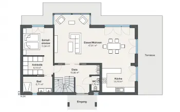 Grundriss Landhaus Individual (Leclerc) von WeberHaus