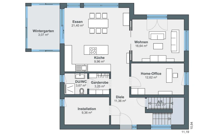 WeberHaus - Musterhaus CityLife 450 (Klee) Erdgeschoss