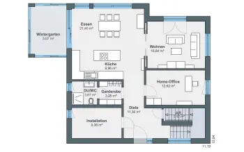 Grundriss Zeltdach CityLife 450 (Klee) von WeberHaus
