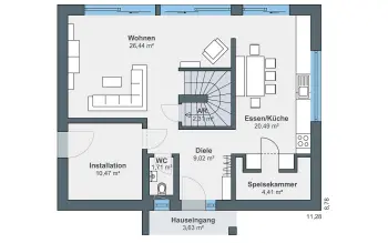Grundriss Satteldach generation5.5, 150 (Heinemann) von WeberHaus