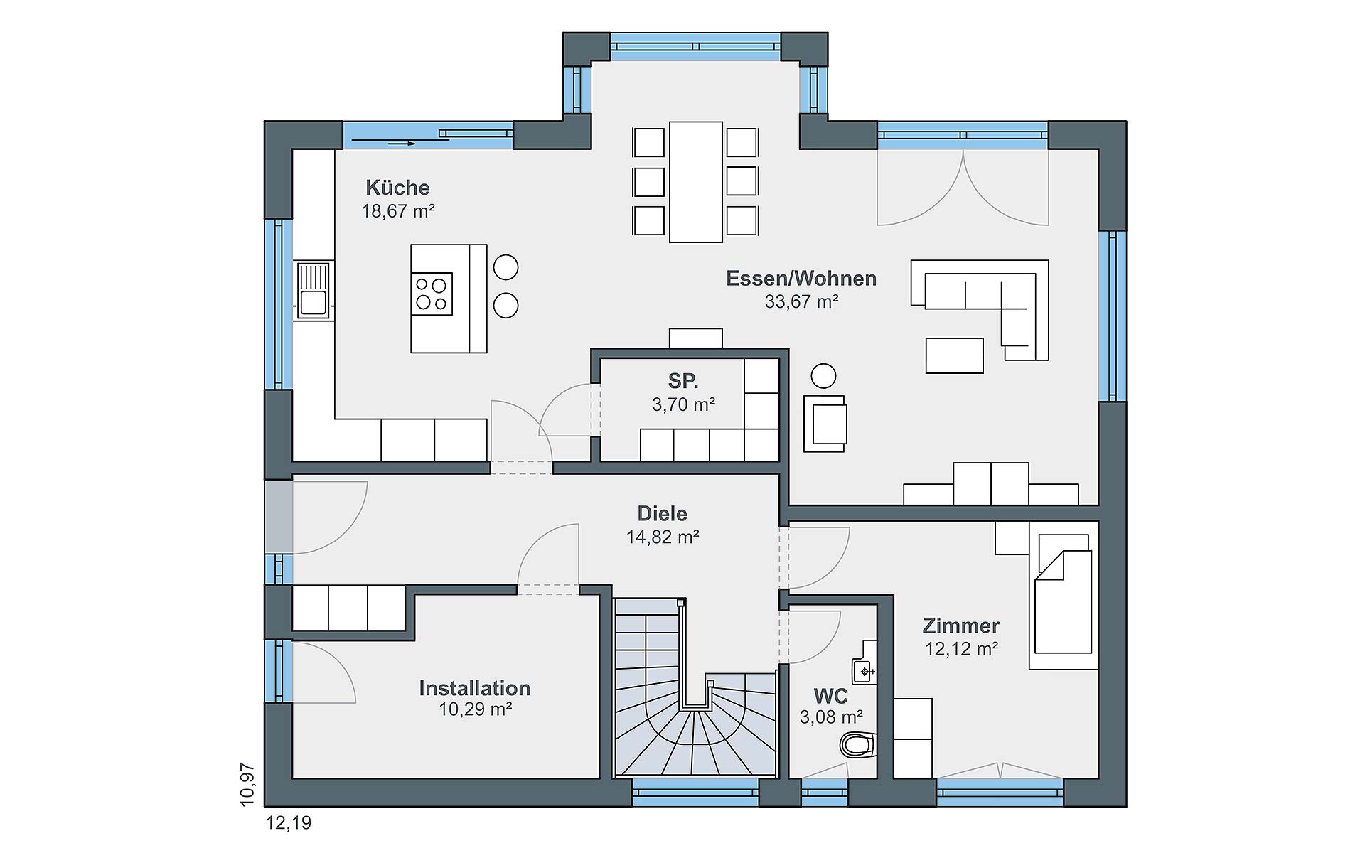 Erdgeschoss Individual (Karg) von WeberHaus GmbH & Co. KG