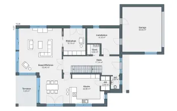 Grundriss Flachdach Individual (Redies) von WeberHaus