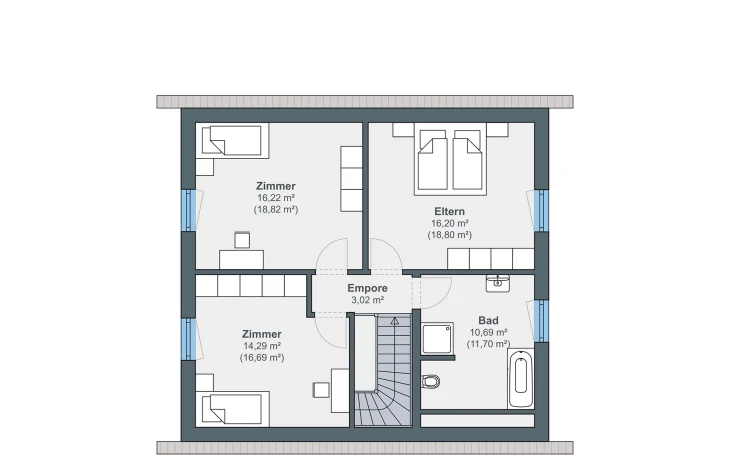 WeberHaus - Musterhaus Jubiläumshaus Balance 205 Dachgeschoss