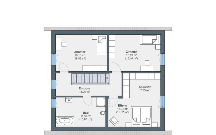 WeberHaus - Musterhaus Jubiläumshaus Balance 355 Dachgeschoss