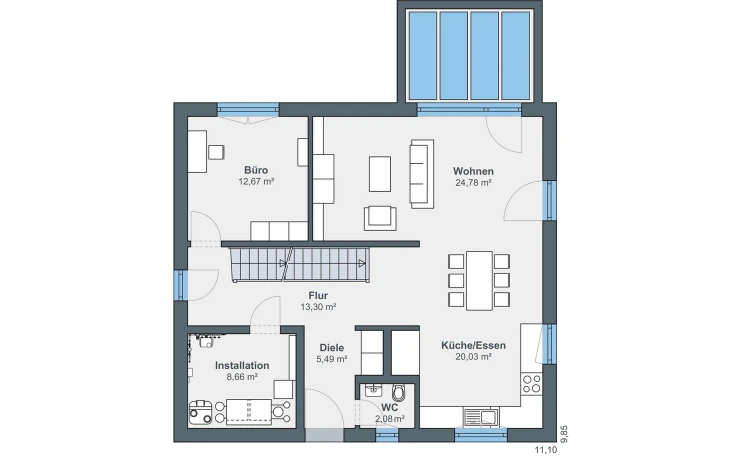 WeberHaus - Musterhaus Jubiläumshaus Balance 355 Erdgeschoss