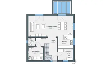 Grundriss Zeltdach Jubiläumshaus CityLife 405 von WeberHaus