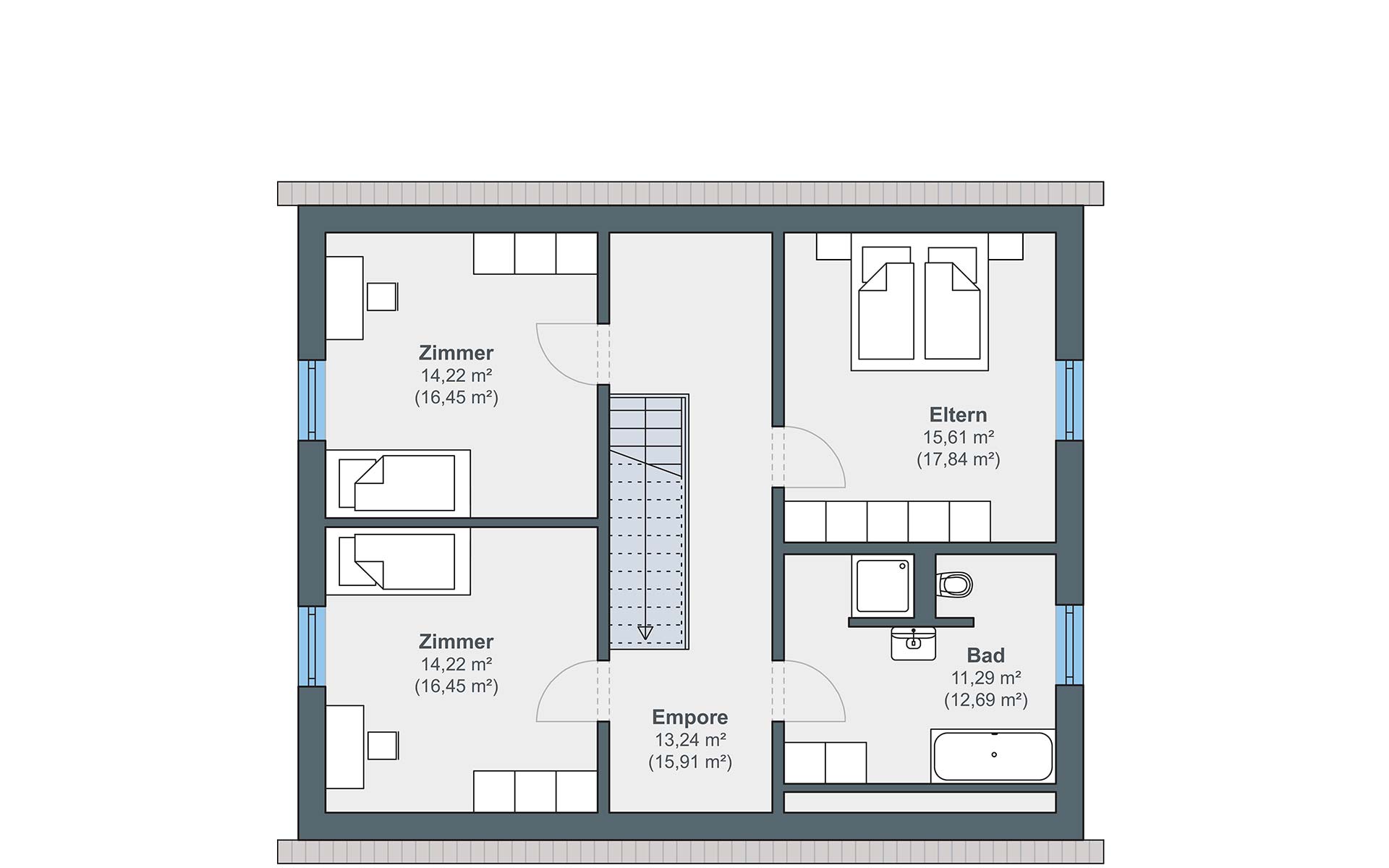 Dachgeschoss Jubiläumshaus generation 205 von WeberHaus GmbH & Co. KG